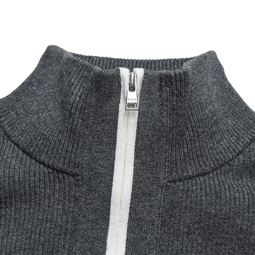 FILA White Fashion Trendy Comfortable Simple Casual Versatile Slim Fit Zipper Knitted Cardigan Women cardigans F11W543401FMG