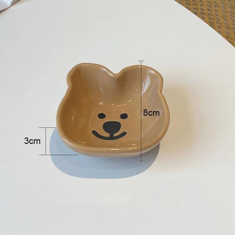 Cartoon Bear Ceramic Dishes Mini Condiments Appetizer Plates Snacks & Dipping Sushi Soy Sauce Vinegar Saucer Kitchen Tableware