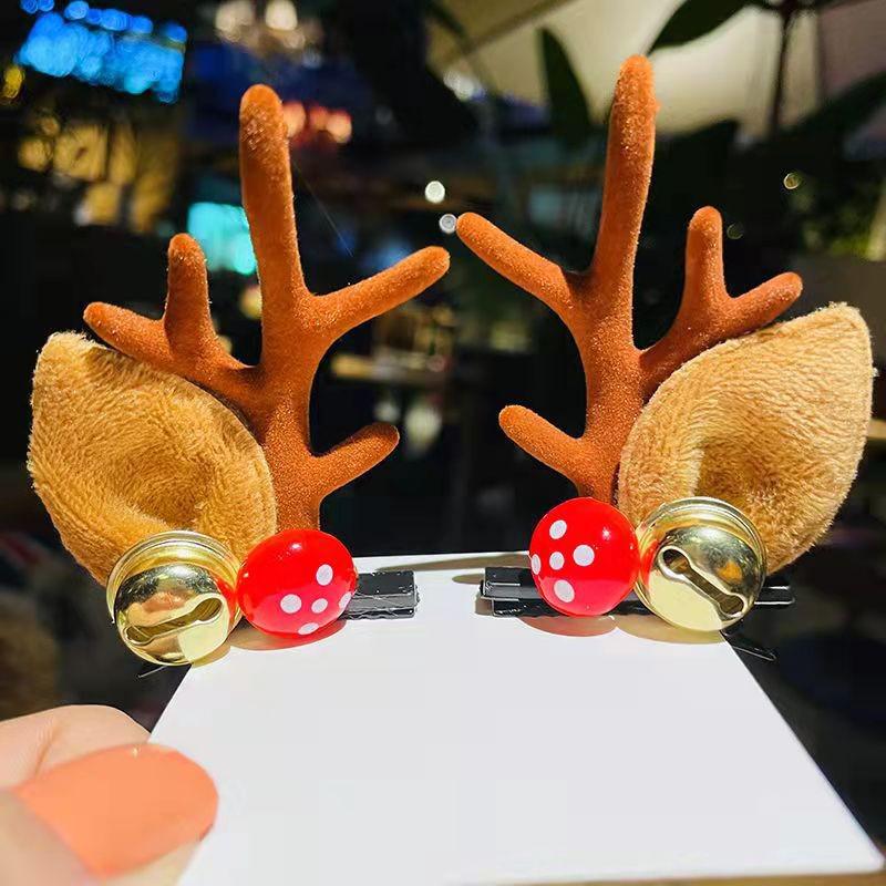 Mori-Style Christmas Antler Headband: Cute Versatile Hair Clip for Christmas Eve Outfit and Decoration