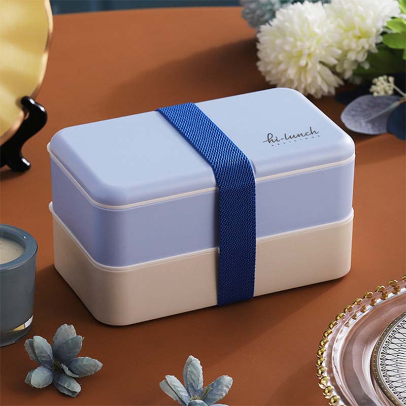 Dobbeltlags matboks Bærbar bentoboks Forseglet lekkasjesikker For skolebarn Kontorarbeider Mikrobølgeovnsbeholder Matoppbevaringsboks