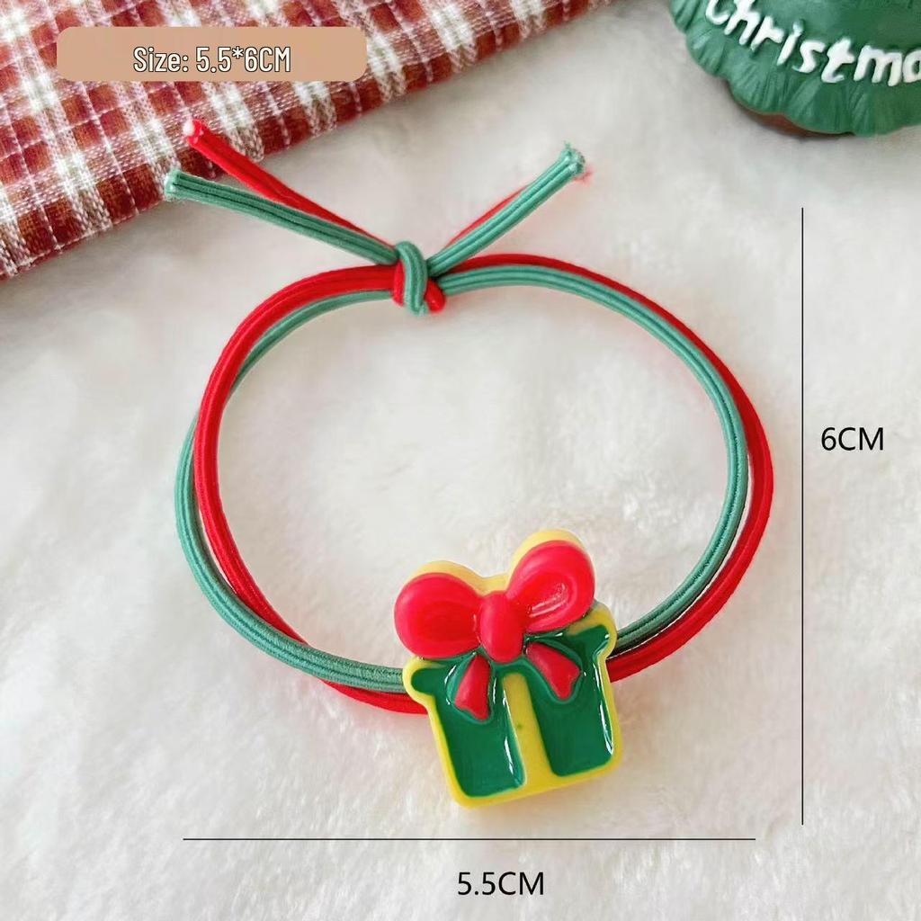Festive Reindeer & Santa Hair Tie: Christmas Ponytail Rubber Band