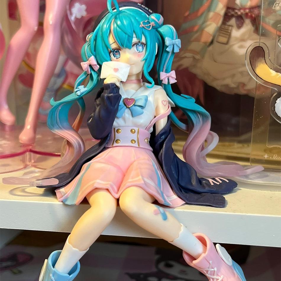 High Quality Nieuwe Hatsune Miku Anime Figuur Roze Sakura Zitpositie PVC Actiefiguur Model Speelgoed Decoratie Verzamelen Geschenken