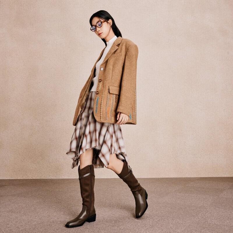 Women's Celebrity Style High-Heel Western Riding Boots