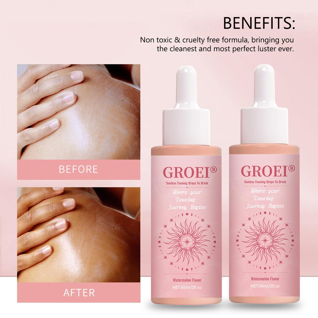 Self Tanning Drops Water Serum Skin Natural Sunless Outdoor Accelerator Prevent Dryness Natural Tanning Boosting Or Face Body