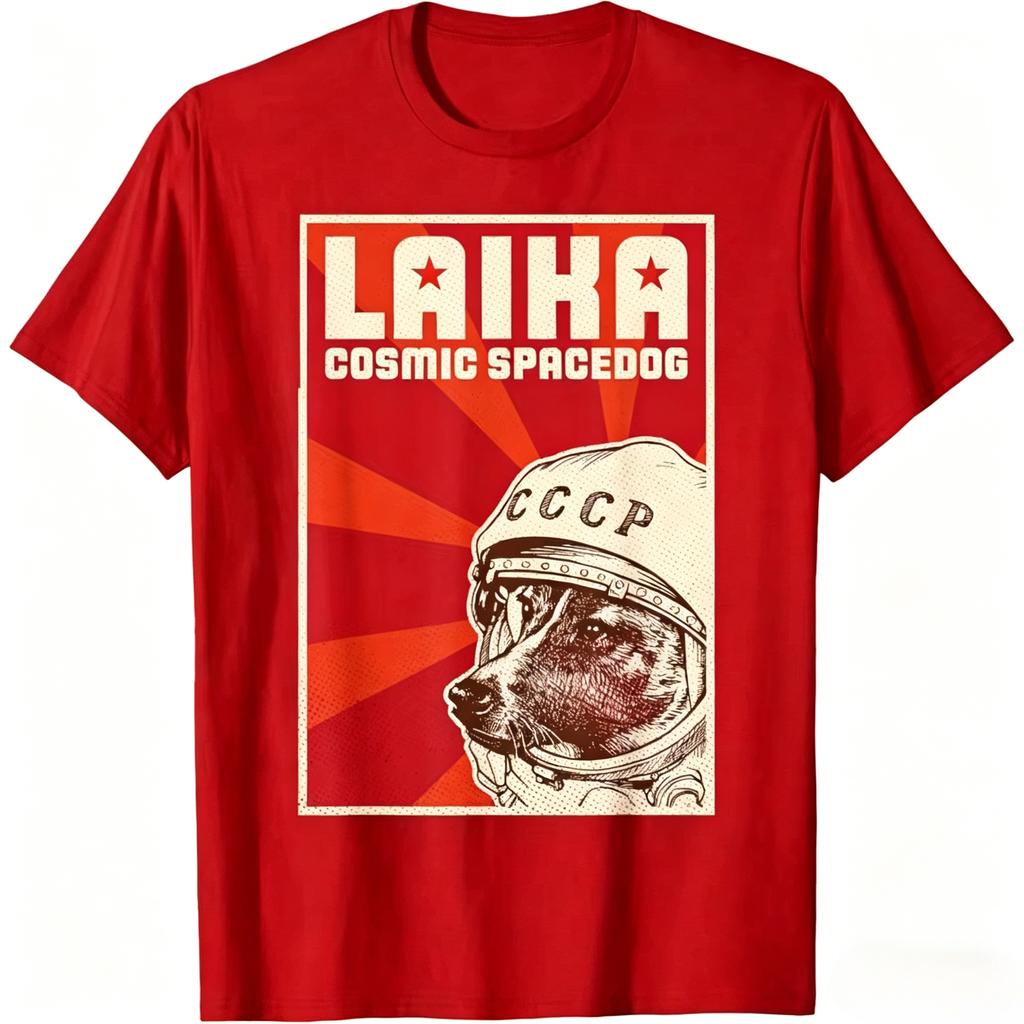 Laika Dog Sputnik Space Dog USSR Unisex TShirt with Laika Space Dog Unisexs Clothing and Womens Clothing Summer New T Shirt