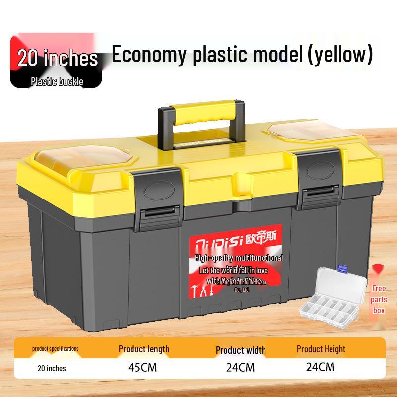 Three-Layer Foldable Plastic Toolbox for Car-Mounted Storage and Multi-Functional Repairs