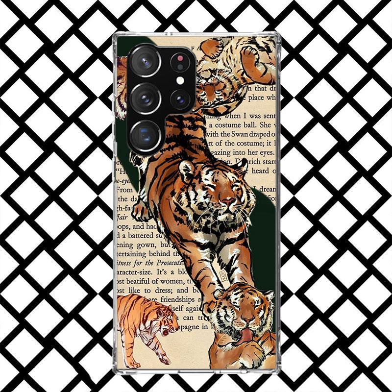 Superior Tiger Pattern Art Phone Case for Samsung Galaxy S26 S25 Edge S24 S23 Ultra S22 Plus S21 FE S20 + Soft Cover Print Funda