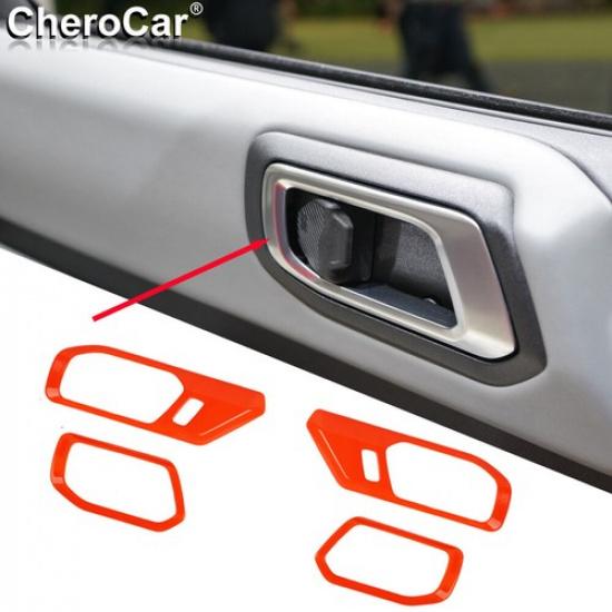 For + Ford Bronco Inner Door Handle Bowl Decor Cover Trim Stickers Orange 4X