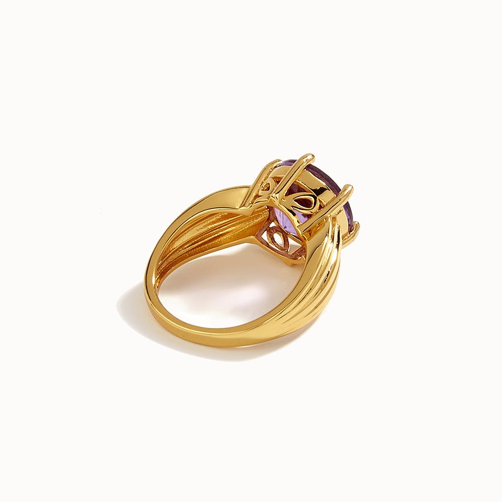 Bolaijewelry Leichte Luxus Retro natürlichen Amethyst Ring Ohrringe Anhänger Halskette Set Frauen 925 Sterling Silber neuen edlen Schmuck