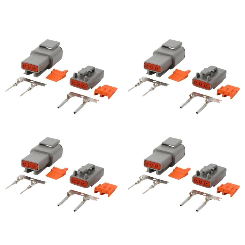 Electrical Wiring Repair Housing Kit, 4 Assemblies with Mating Male and Female Parts and Matching Metal Contacts
