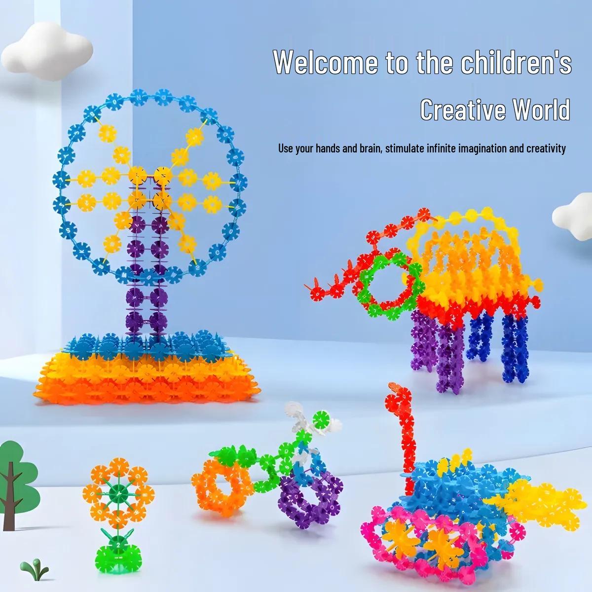 Children s Large Snowflake Building Blocks - Interlocking Educational Toy for Girls, Boys & Toddlers