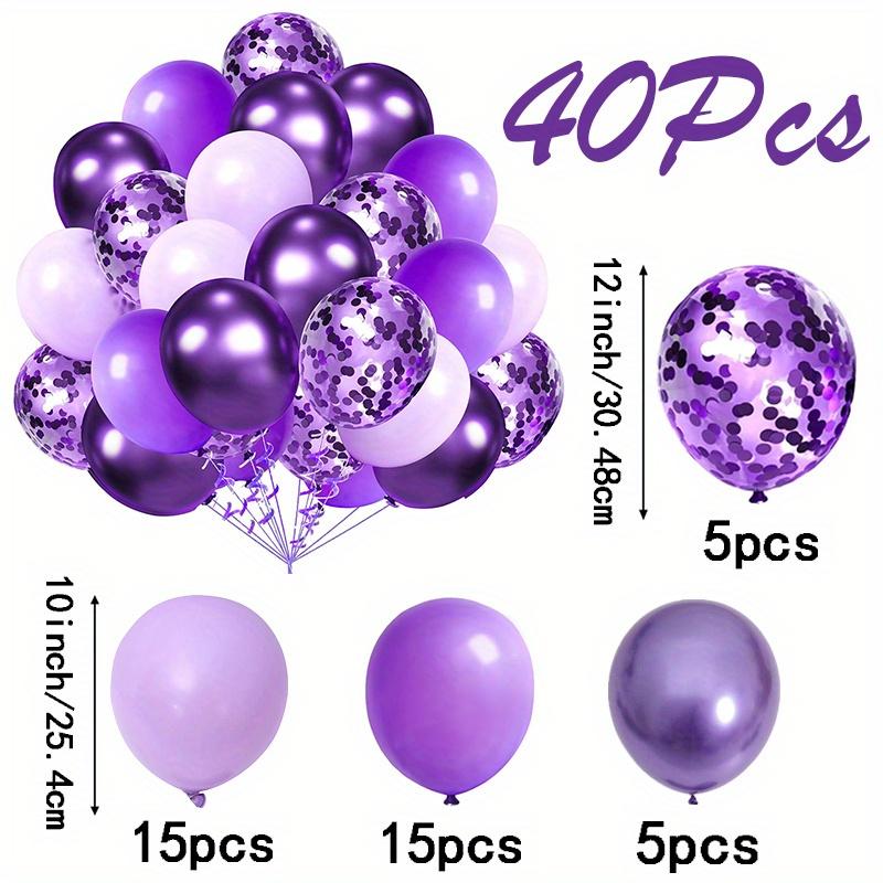 

40Pcs Metallic Balloons Pearl Latex Balloon Purple Confetti Balloons for Birthday Weddings Baby Shower Party Decorations others