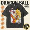 Summer Dragon Ball Family Matching Vintage Tee Men Washed High Quality Nostalgic Print Heavyweight Retro Tops
