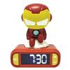 Digital Night Light Alarm Clock - Iron Man - 3D Light-Up and Sound - Child
