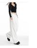Women's American-Style Wide-Leg White Jeans: Autumn/Winter Pleated Casual Straight Floor-Length Pants