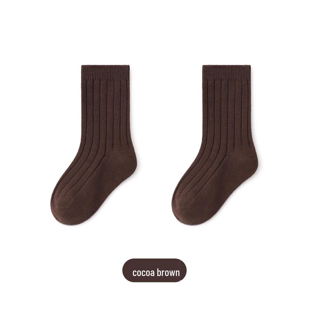 New Spring & Autumn Cotton Socks for Kids - Solid Color Short Socks for Boys & Girls
