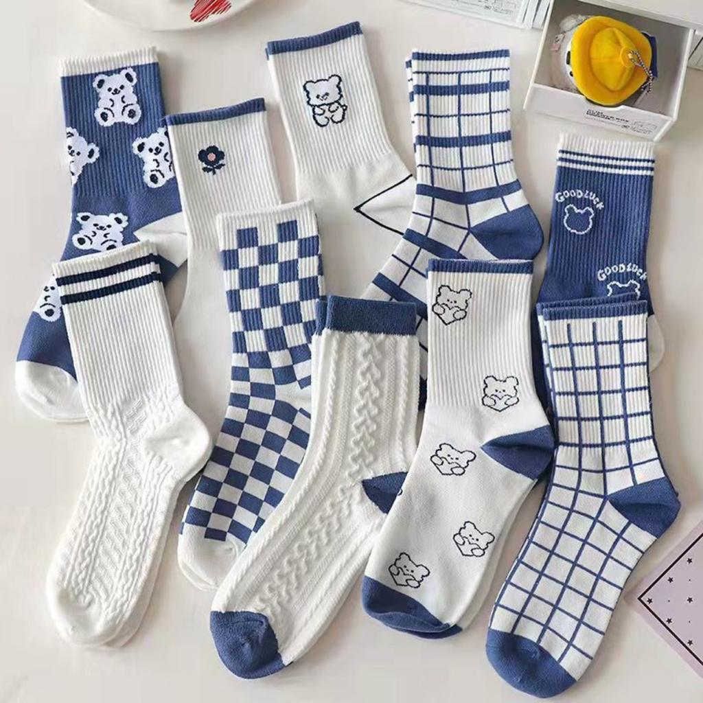 Women's Socks Cute Student Blue Socks