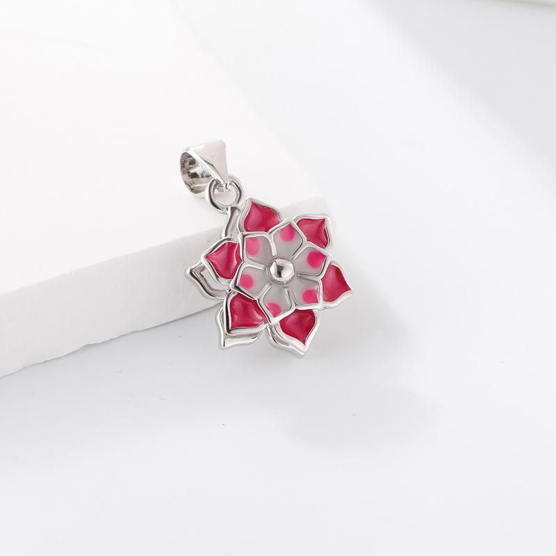 Korean Version Of Fashion Temperament Peony Flower Women'S Pendant Necklace Premium Packaging Rotatable Jewelry Quality