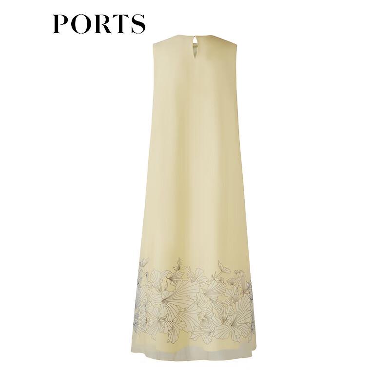 Ports Women's Yellow Print Sleeveless Midi Dress