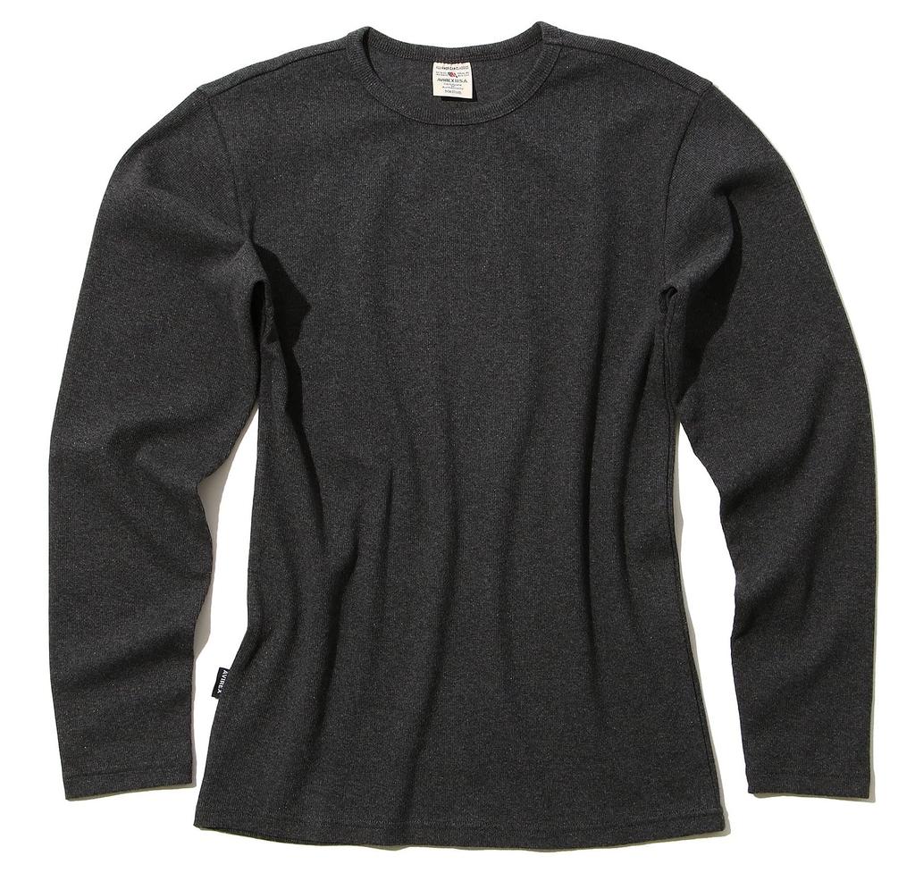Avirex Daily Rib Crewneck Tee and 019 Charcol (Antibacterial Odor-Resistant), Men's XL, 6153481,