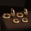 ZAKOL 6 Pcs Shiny Zircon Chunky Circle Hoop Earrings for Women Girls Fashion White Gold Color Helix Tragus Piercing Zircon