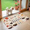 1Pcs Anti Fatigue Kitchen Rugs, Cartoon Tableware Print Waterproof Non-Slip Thick Cushioned Kitchen Mat Heavy Duty Comfort Standing Mat for Kitchen