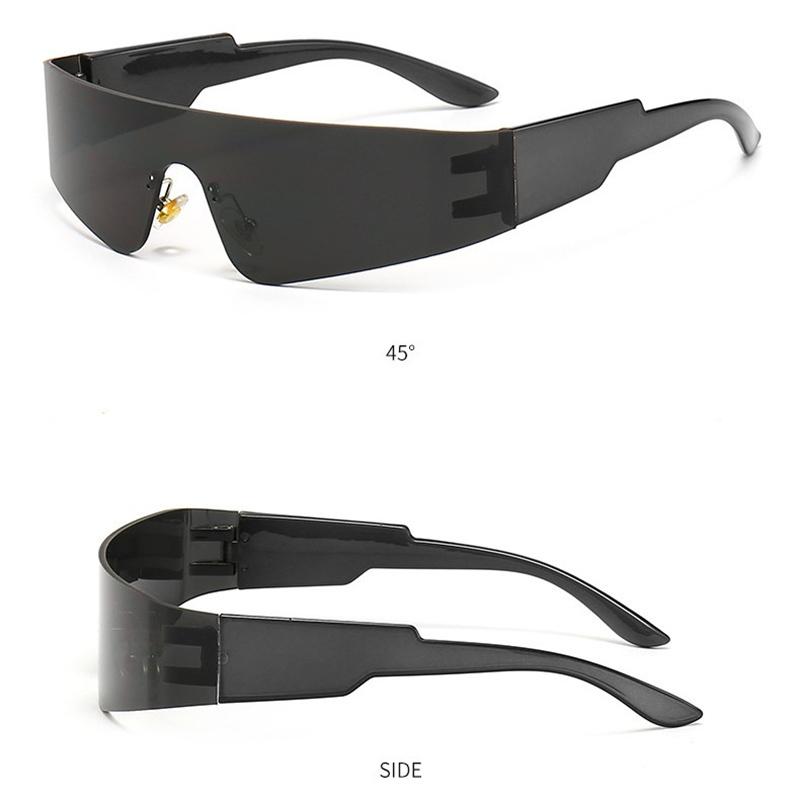 Y2K Wrap Around Solbriller For Kvinner Menn Trendy Rammeløse Futuristiske Nyanser