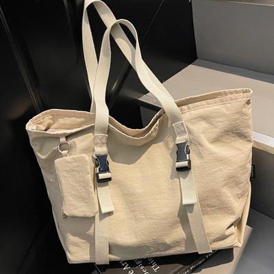 Didelės talpos drobės krepšys moteriškas universalus madingas Harajuku darbo stiliaus funkcinis pasiuntinio krepšys studento peties krepšys