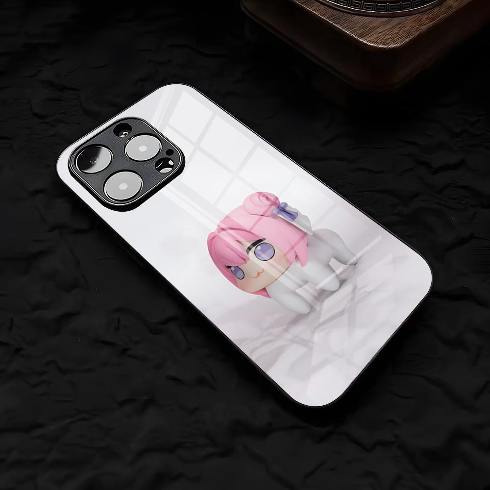 N-NIKKES Doro Phone Case For IPhone 17 Air 16 E Pro Max 15 14 13 Mini 12 Pro 11 Max Plus Black Glass Cover