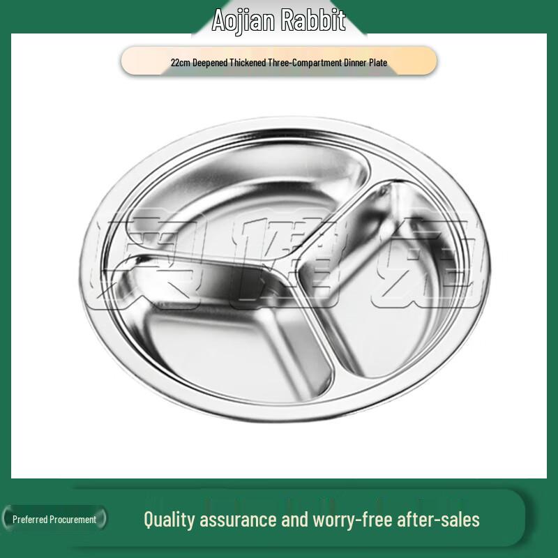 304 Stainless Steel Kids Divided Round Dinner Plate