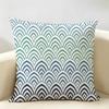 Art Deco Fan Pattern Cushion Cover Durable Hypoallergenic Organic Linen Short Pillow Cover Washable