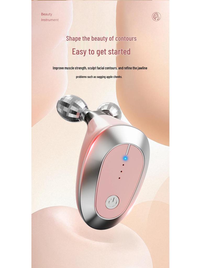 V-Face Microcurrent Facial Lifting Roller - High-Frequency Double Ball Massager