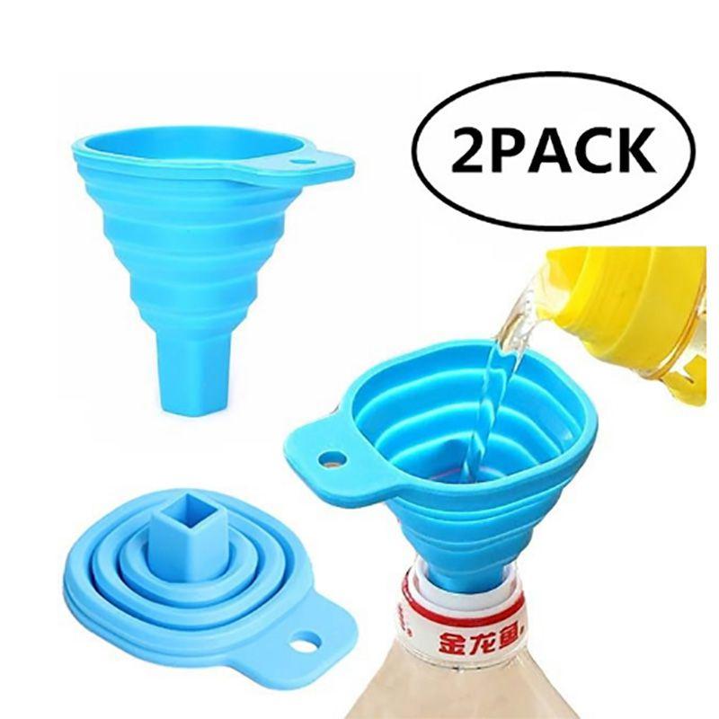 Durable Silicone Portable Retractable Funnels For Home Kitchen Convenient Storage