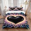 3Pcs Cosmic Heart Printed Bedding Set, Breathable And Soft,(Includes 1 Duvet Cover And 2 Pillowcases, Quilt Not Included) Yy250815168