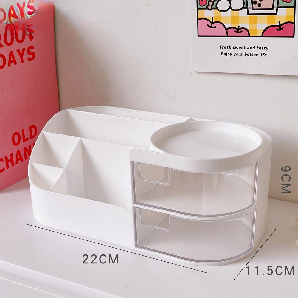 Creative Desktop Storage Box Organizer Plastic Drawer Transparent Kawaii Ins Multifunction Student Pen Holder Organizer Box Cute