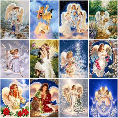 DIY 5D Diamond Painting Angel Girl Cross Stitch Full Round Drill Cartoon Fairy Diamond Embroidery Rhinestone Mosaic Home Decor
