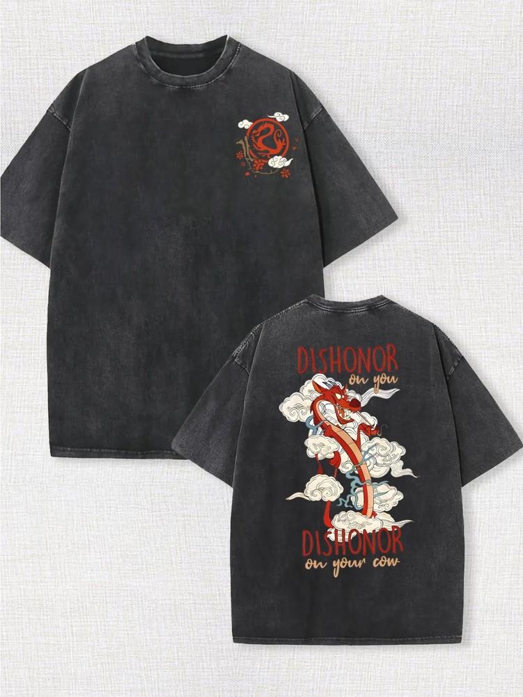 

Disney Double-Sided Mulan T-Shirt for Men And Women-Shame Shame on You Pattern Unisex T-Shirt XXXXL