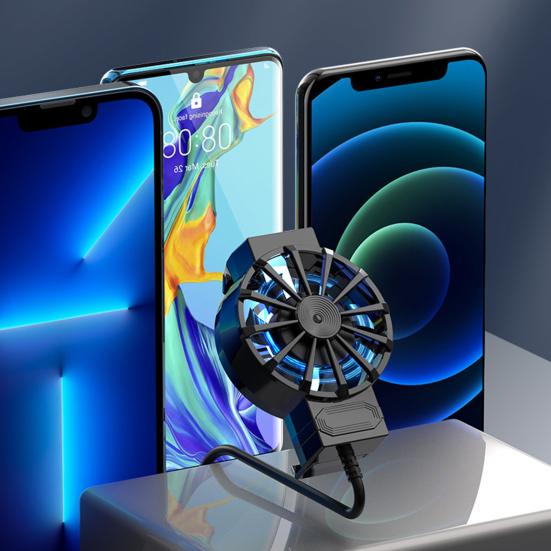 Phone Back Radiator Quiet with RGB Light  Heat Dissipation Strong Wind 3-speed Wind Adjustment Radiator Fan Phone Accessories