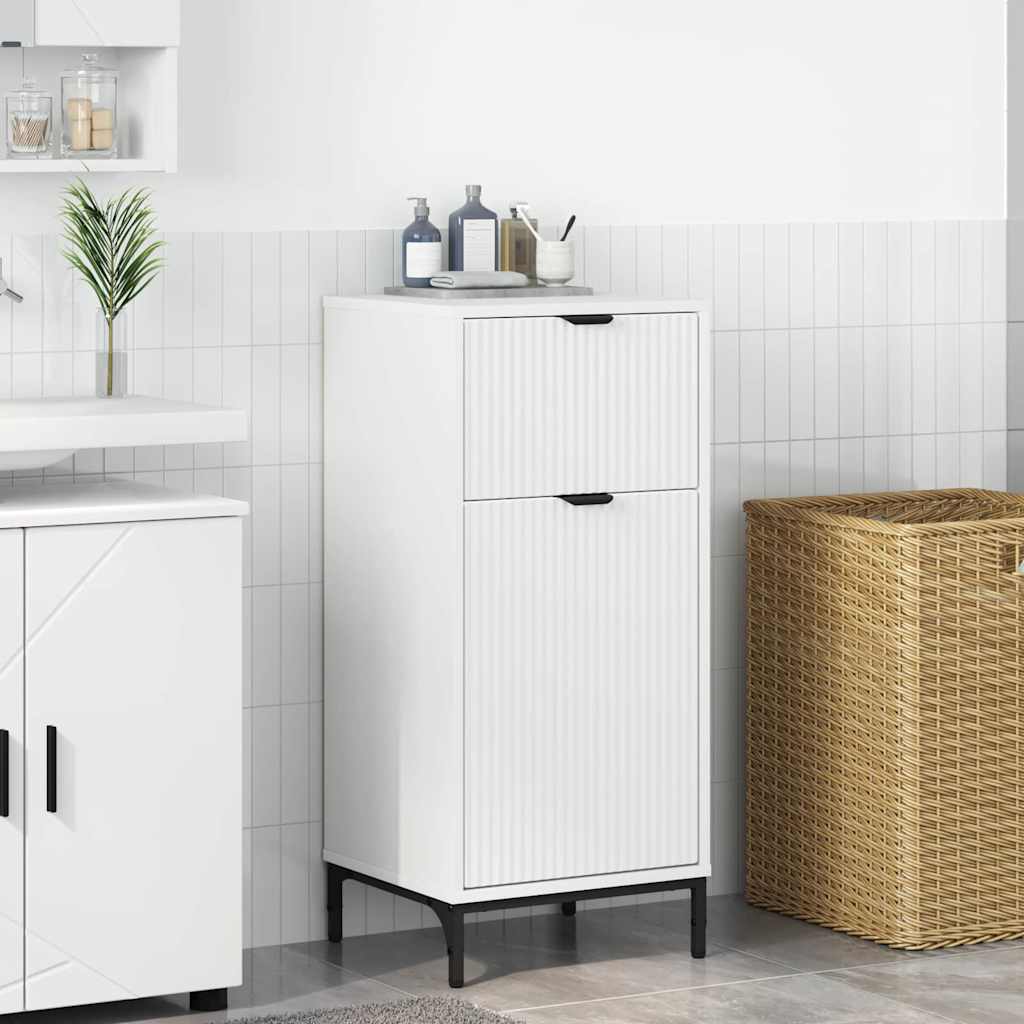 Bathroom Cabinet White 39.5 x 36 x 88 cm Engineered Wood & Metal