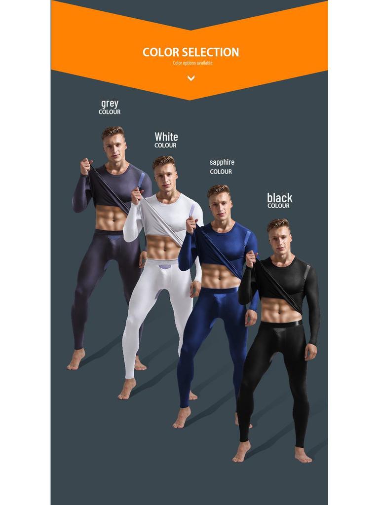 Slim Fit Thermo-Set für Herren aus Ice Silk Mesh für Herbst/Winter
