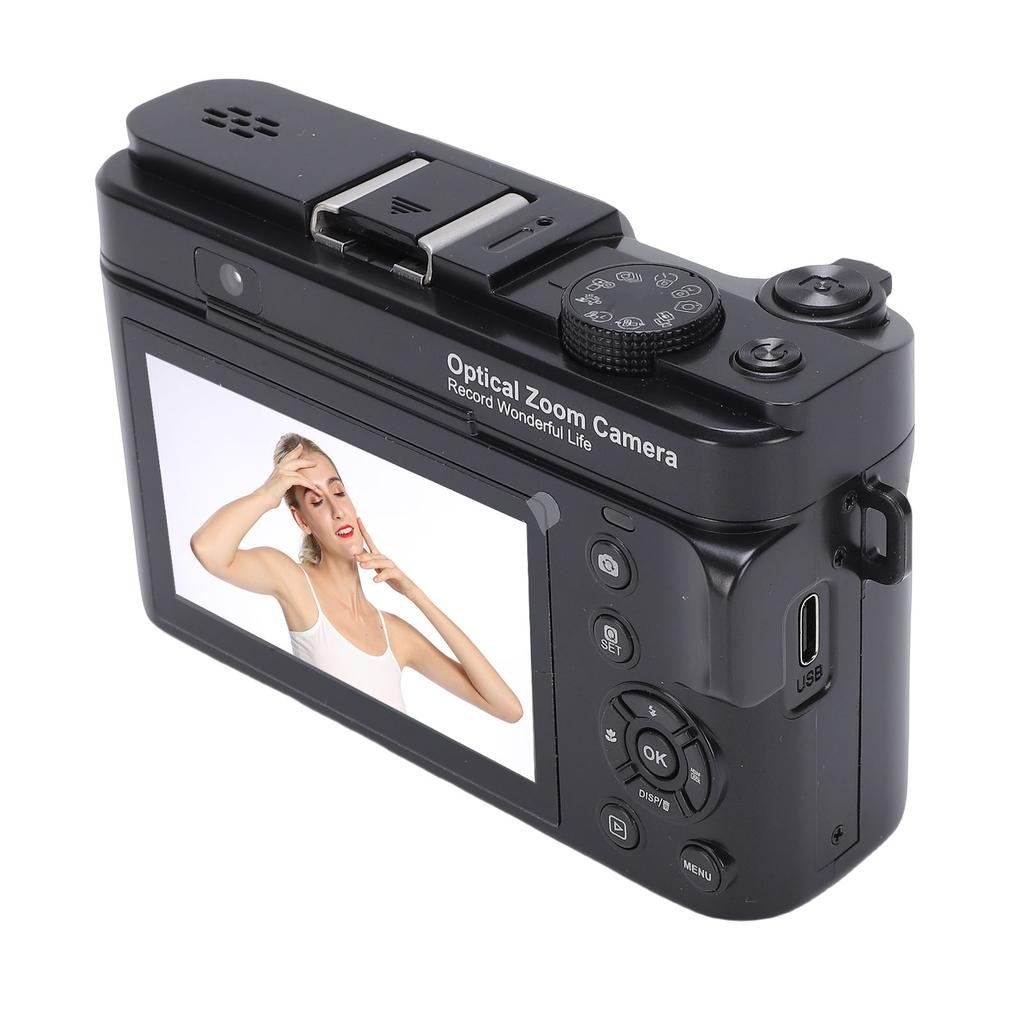 4K Digital Camera 12X Optical Zoom WIFI 75MP Portable Auto   Compact Camera for Travel