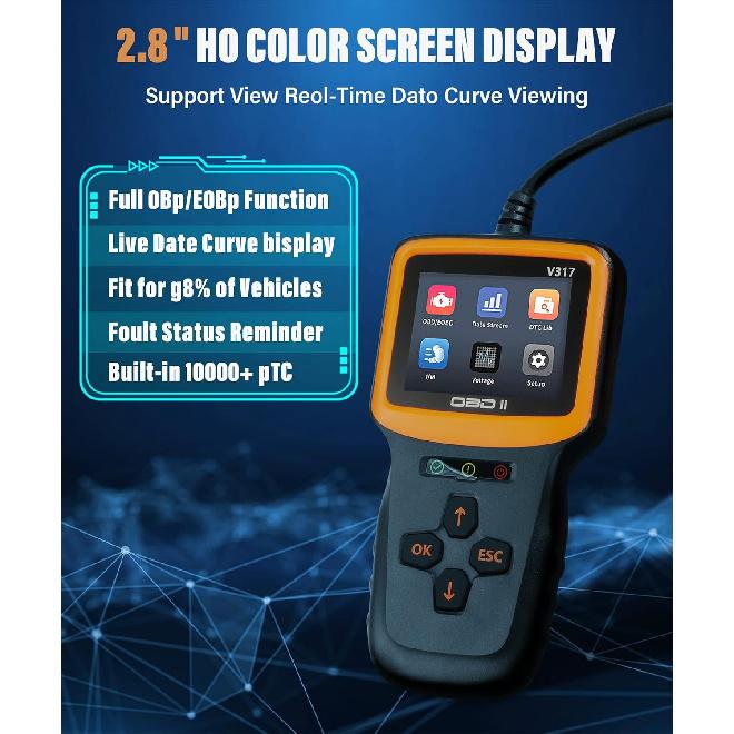 YAKEFLY OBD2 Scanner Diagnostic Tool,Car OBD2 Scanner Code Reader Engine Fault Code Reader Scanner,Vehicle Check Engine Light Scan Tool, Car