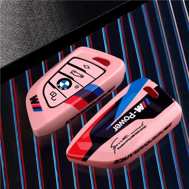 ABS Car Remote Key Case Cover Shell Fob For BMW X1 X3 X4 X5 X6 F15 F16 G30 3 5 7 Series G11 F48 Accessories Keychain