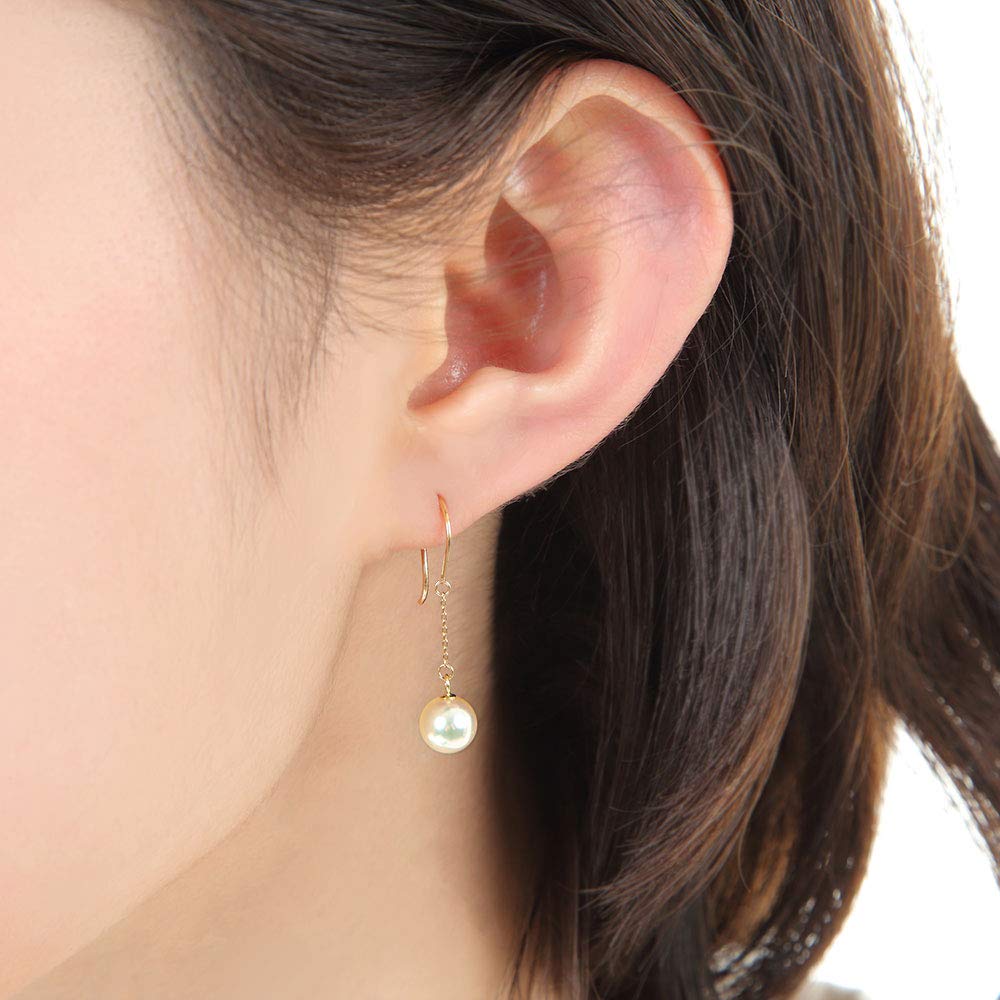 Pearl Earrings Cheerful Earrings K18 Pearl Earrings Women's [Gift Wrapped]