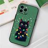Cute Black Cat For IPhone 15 16 14 Plus 13 12 11 17 Pro Max 17 Air Black Soft Phone Cover