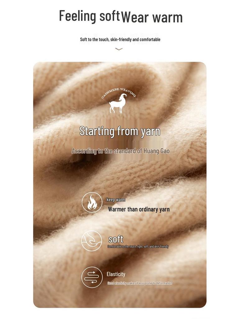 Men's Vintage Cable Knit 100% Pure Cashmere Sweater - Heavyweight, Crew Neck, Light Luxury Texture