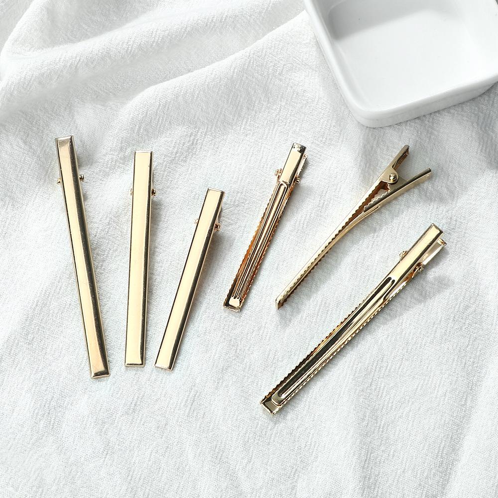 50PCS/Set 6/7/8cm Golden High Quality Hair Clips For DIY Jewelry Hair Styling Metal Tools Alligator Hairpin Headwear Accessories