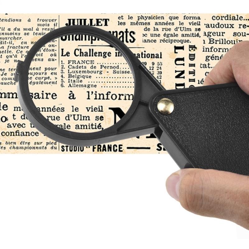 Tragbare Mini-Lupe 10X Faltbar für Schlüsselanhänger Lupe 2,56'' Durchmesser Lupe