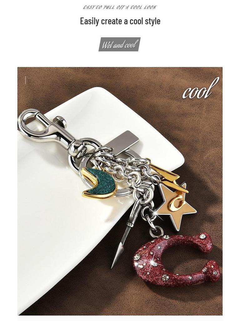 Adorable Cartoon Whale & Dolphin Keychain: Couple's Bag Charm and Metal Keyring Gift.