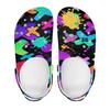 White EVA Clogs with Moon Star Print, Lightweight Slip On Garden Shoes, Breathable Beach Sandals, Indoor Outdoor Slippers for Men Women